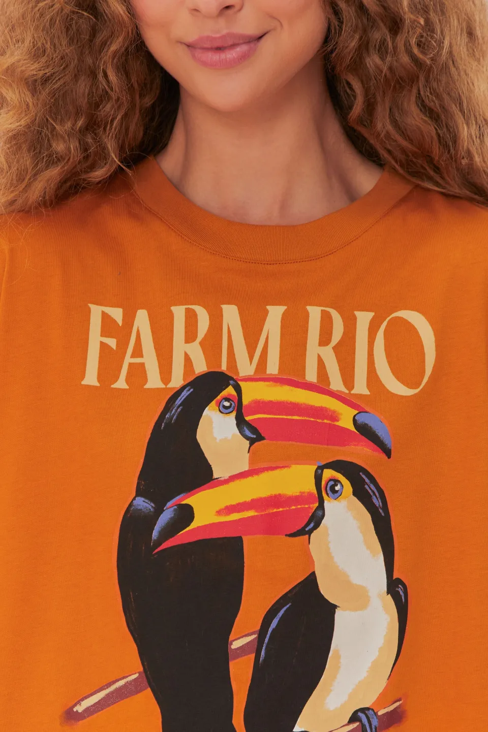 FARM Rio T-shirts<T-shirt décontracté en coton biologique Rio Toucan de Brown Farm