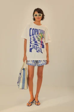 FARM Rio T-shirts<T-shirt décontracté en coton biologique Copacabana Off-White