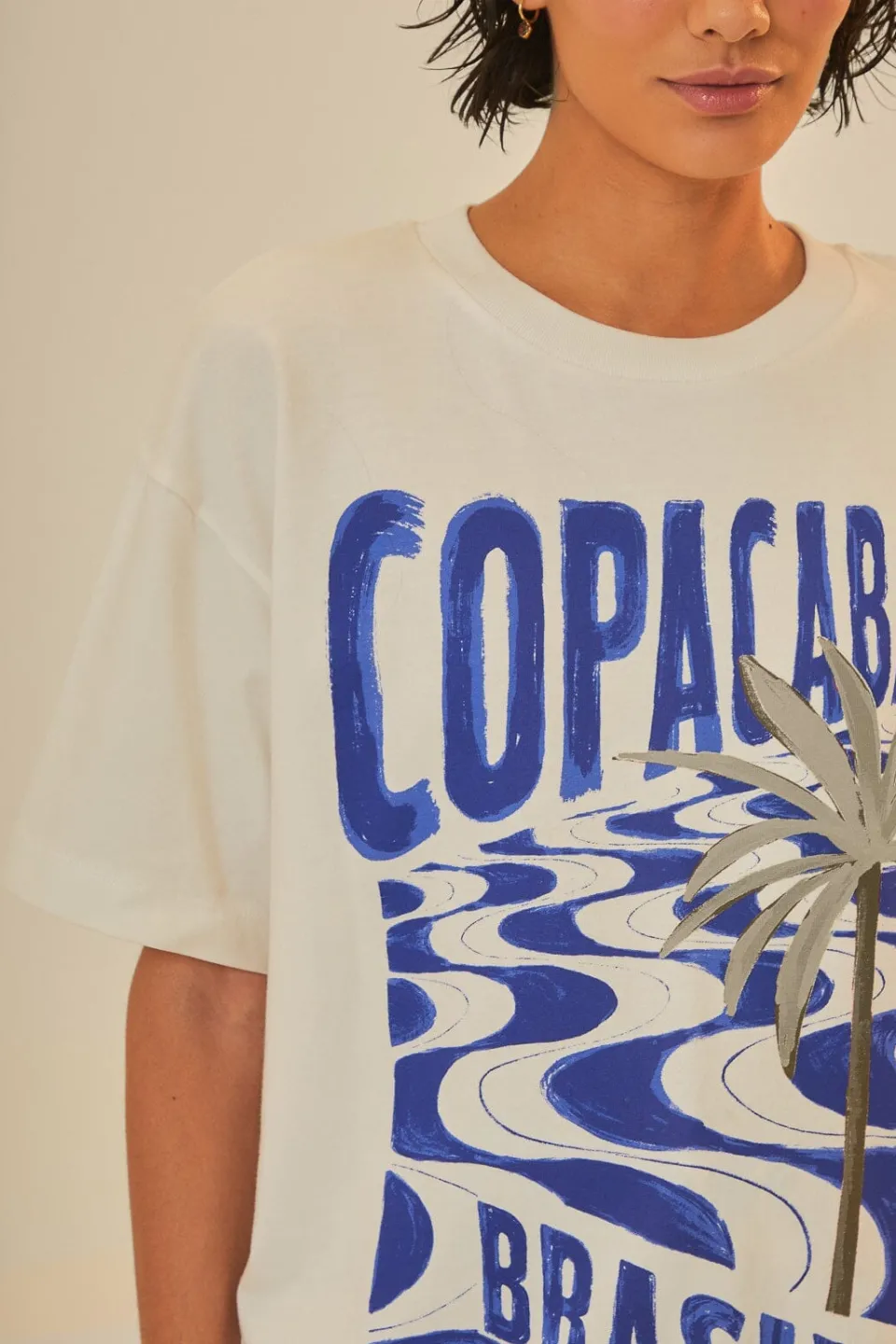 FARM Rio T-shirts<T-shirt décontracté en coton biologique Copacabana Off-White