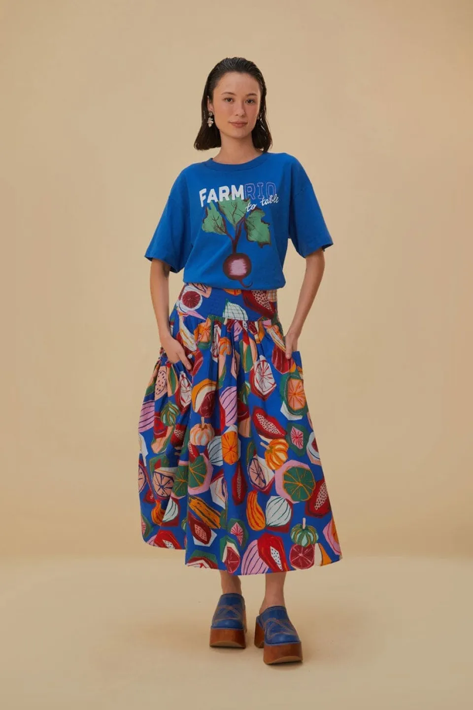 FARM Rio T-shirts<T-shirt en coton biologique Blue Beet Farm To Table