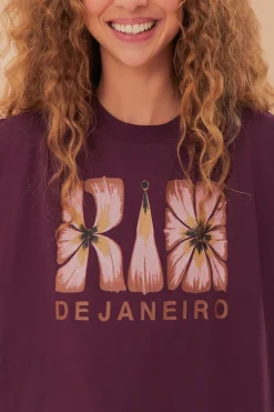 FARM Rio  T-shirts<T-shirt en coton biologique avec épaulettes Rio de Janeiro