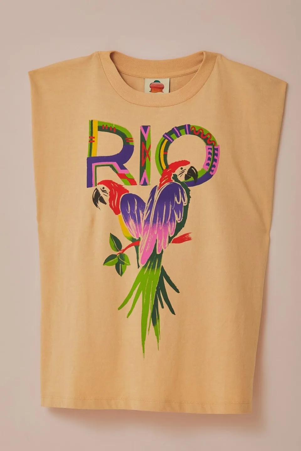 FARM Rio T-shirts<T-shirt en coton biologique à épaulettes Sand Rio
