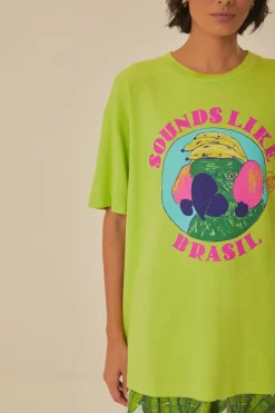 FARM Rio T-shirts<T-shirt en coton biologique vert Sounds Like Brasil