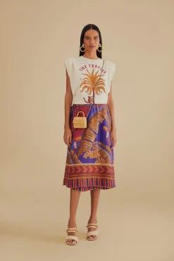 FARM Rio T-shirts<T-shirt plissé en coton biologique The Tropics