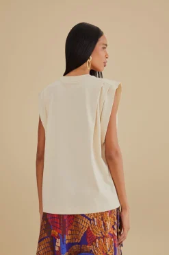 FARM Rio  T-shirts<T-shirt plissé en coton biologique The Tropics