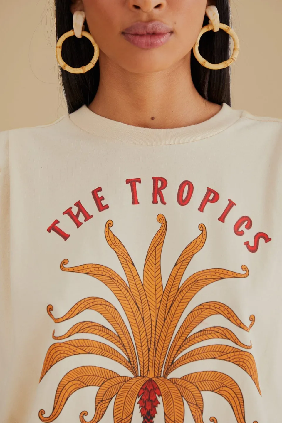 FARM Rio T-shirts<T-shirt plissé en coton biologique The Tropics