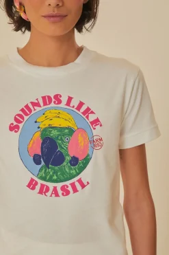 FARM Rio T-shirts<T-shirt pour bébé en coton biologique blanc. on dirait le Brésil