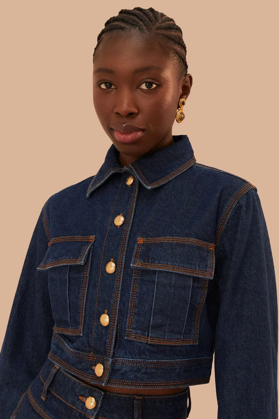 FARM Rio Hauts Courts<Veste courte en jean foncé