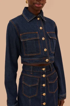FARM Rio  Hauts Courts<Veste courte en jean foncé